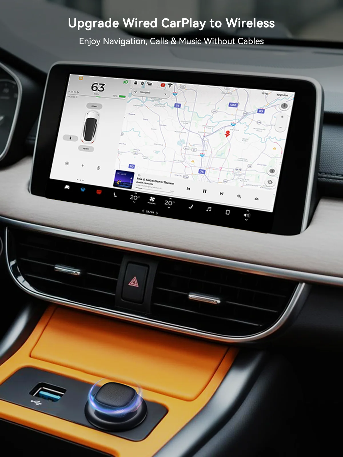Беспроводной адаптер CarPlay и Android Auto с верхним сенсорным переключателем, текстурой кожи, быстрым автоматическим подключением, Plug & Play для проводов
Беспроводной адаптер CarPlay и Android Auto с верхним сенсорным переключателем, текстурой кожи, быстрым автоматическим подключением, Plug & Play для проводов
