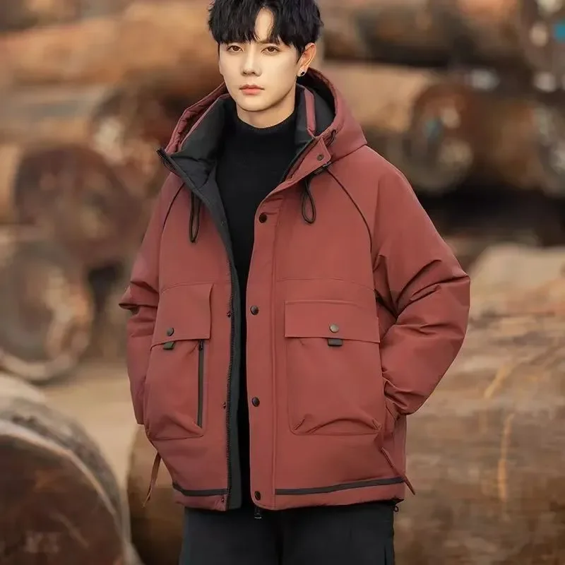 Men's Down Jacket Workwear Thickened Loose Warm Hooded Outerwear Winter Jacket Men's Casual Leather Men Clothing Green
Men's Down Jacket Workwear Thickened Loose Warm Hooded Outerwear Winter Jacket Men's Casual Leather Men Clothing Green