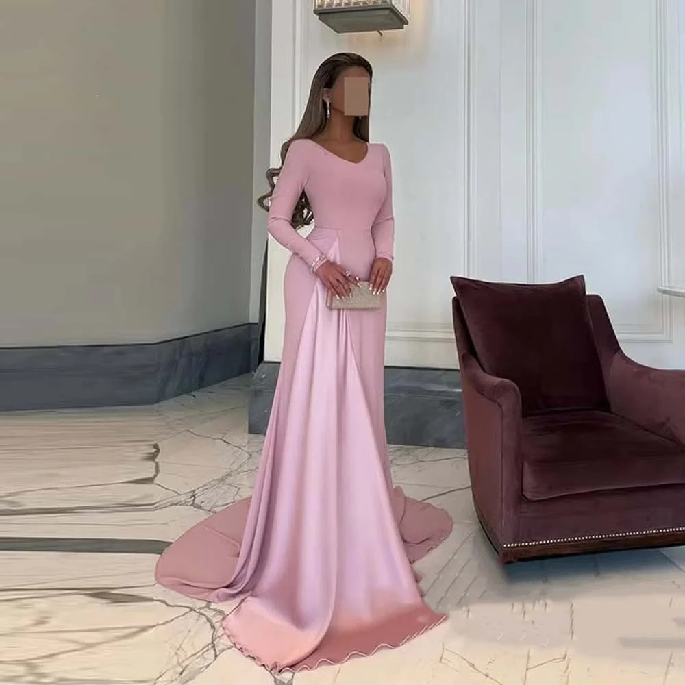 Customized Exquisite Satin Women Prom Dress Charming O-neck Party Gown Long Sleeve Floor Length evening dresses luxury 2025
Customized Exquisite Satin Women Prom Dress Charming O-neck Party Gown Long Sleeve Floor Length evening dresses luxury 2025