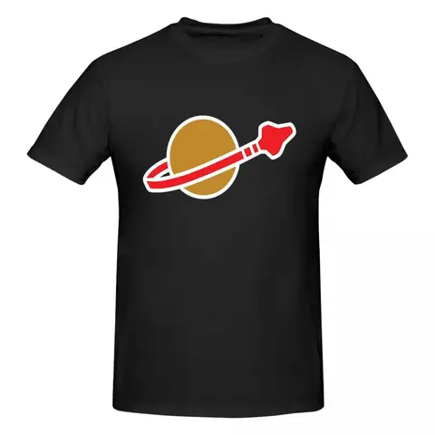 Classic Space Logo 100% Cotton T-shirt Male Classic T Shirts Men Round Neck Short Sleeve S-6XL