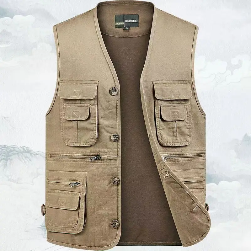 Men's Thin Multi-Pocket Work Vest Fishing Photography V-Neck Cotton Casual Fashion City Style Standard Fit Autumn Spring Vest
Men's Thin Multi-Pocket Work Vest Fishing Photography V-Neck Cotton Casual Fashion City Style Standard Fit Autumn Spring Vest