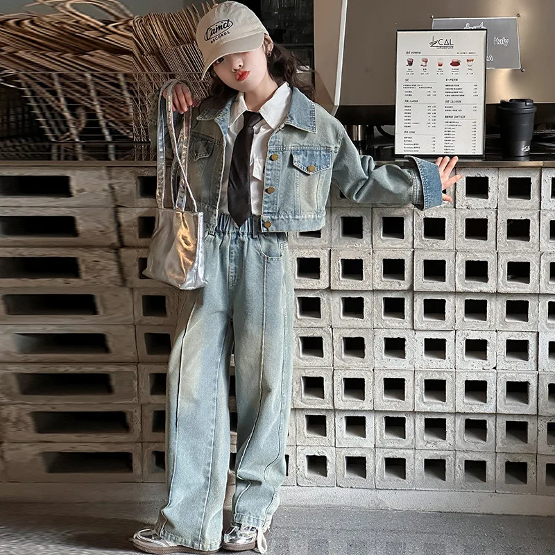 Girls Clothes Suits Children 2024 New Spring and Summer Fashion Top and Trousers Simple Casual Two-piece Set Clothes Children 
Girls Clothes Suits Children 2024 New Spring and Summer Fashion Top and Trousers Simple Casual Two-piece Set Clothes Children