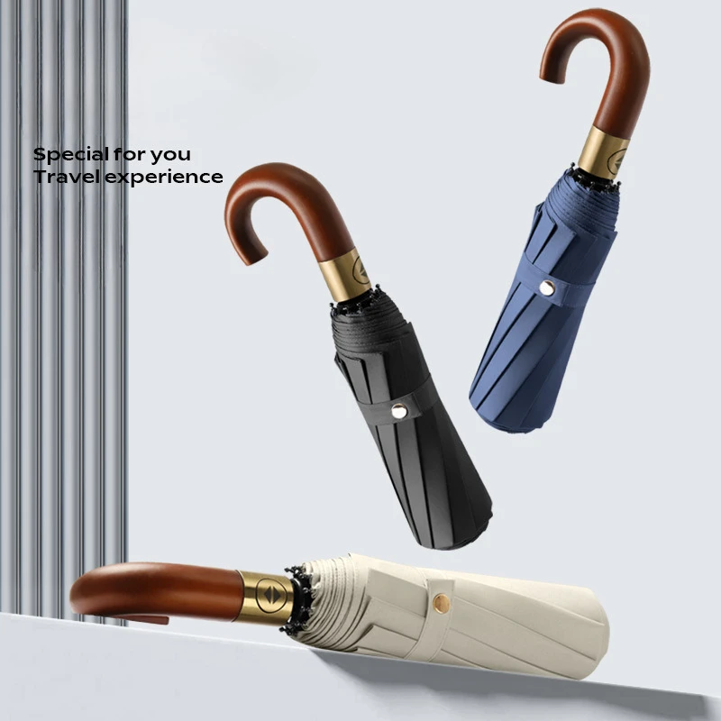 Высококачественный автоматический зонт с изогнутой деревянной ручкой, мужской и женский черный резиновый складной анти-УФ-защита от дождя и дождя двойного назначения
Высококачественный автоматический зонт с изогнутой деревянной ручкой, мужской и женский черный резиновый складной анти-УФ-защита от дождя и дождя двойного назначения