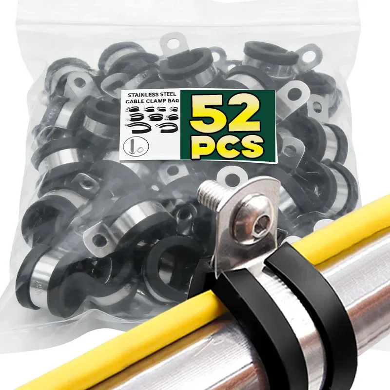 Rubber P Clips Assortment Kit Stainless Steel Metal Cable Clamps Tube Pipe Hose Holder Wire Installation Line Fastener Hardware
Rubber P Clips Assortment Kit Stainless Steel Metal Cable Clamps Tube Pipe Hose Holder Wire Installation Line Fastener Hardware