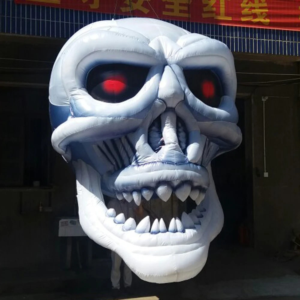 wholesale Crazy Halloween decoration giant inflatable skull head hanging skeleton model with internal blower for event stage
wholesale Crazy Halloween decoration giant inflatable skull head hanging skeleton model with internal blower for event stage