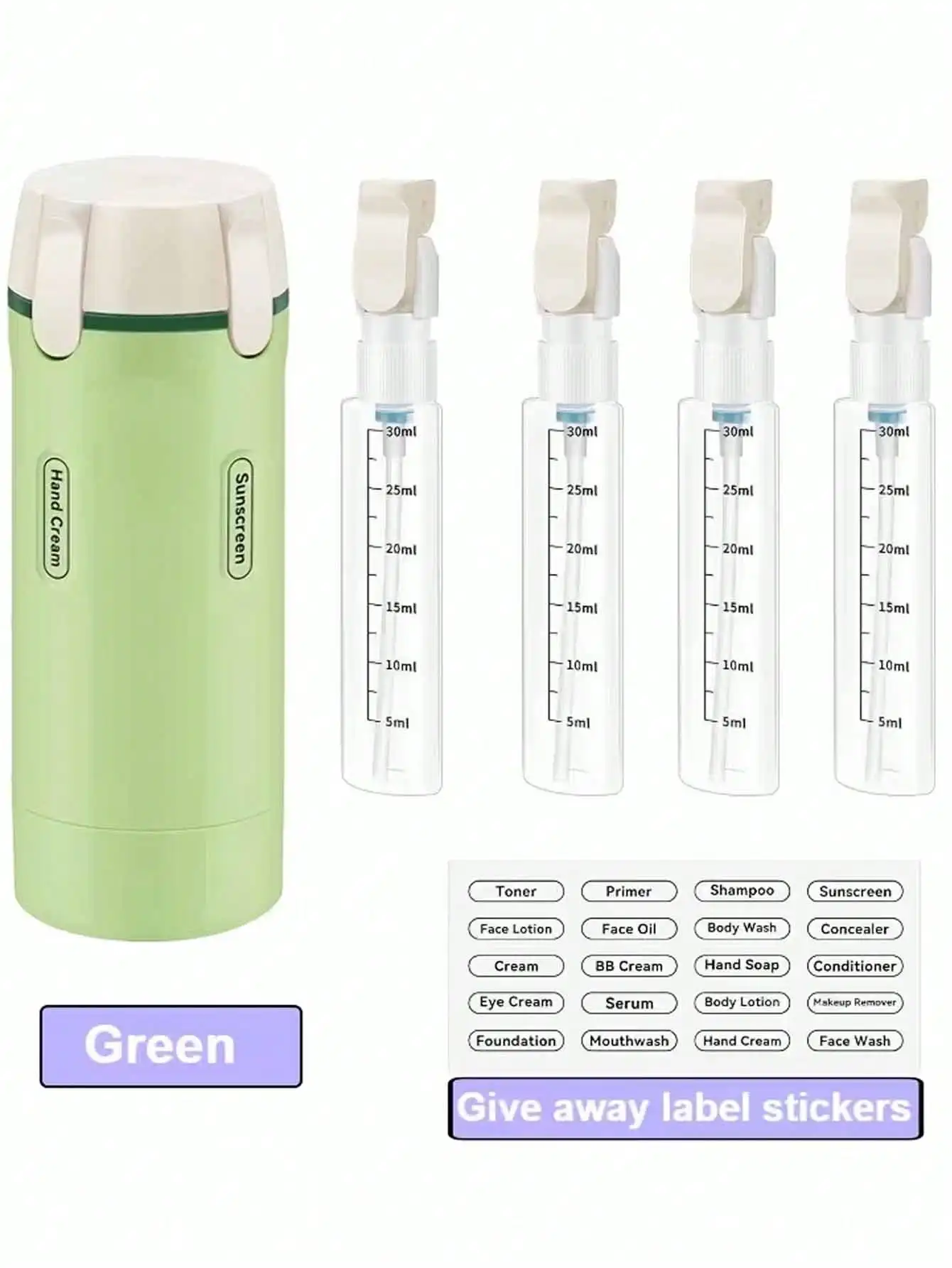 20 Pack Travel Bottles Set, TSA Approved Travel Size Toiletries Containers, Leak Proof Shampoo And Conditioner Bottles, Refillable Travel Essentials Toiletry Bottles (Dark Color)
20 Pack Travel Bottles Set, TSA Approved Travel Size Toiletries Containers, Leak Proof Shampoo And Conditioner Bottles, Refillable Travel Essentials Toiletry Bottles (Dark Color)