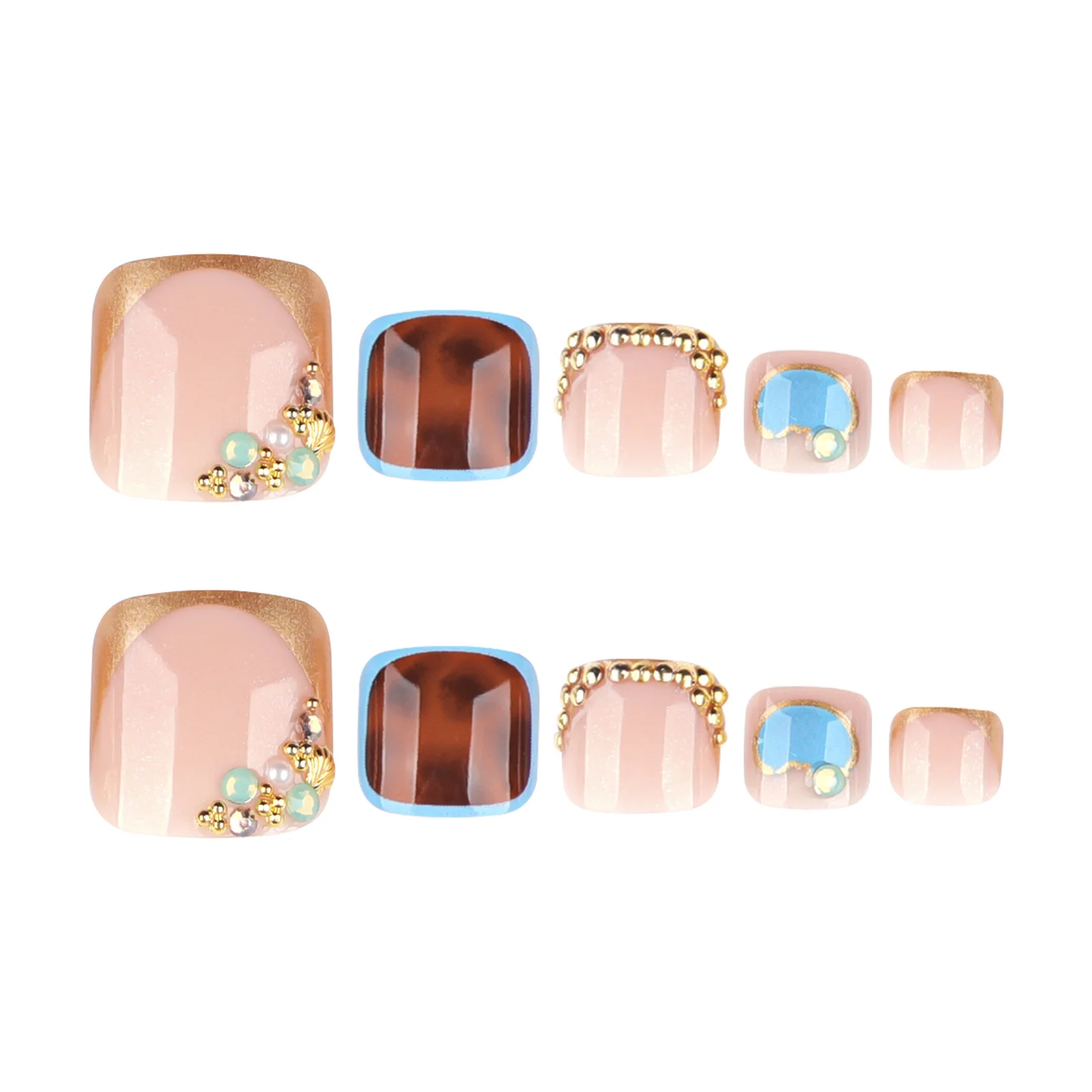 Summer Nude Color Fake Toenails 24Pcs French Press On Toe Nails Beads Decor Full Cover Detachable False Nails for Foot Decor
Summer Nude Color Fake Toenails 24Pcs French Press On Toe Nails Beads Decor Full Cover Detachable False Nails for Foot Decor