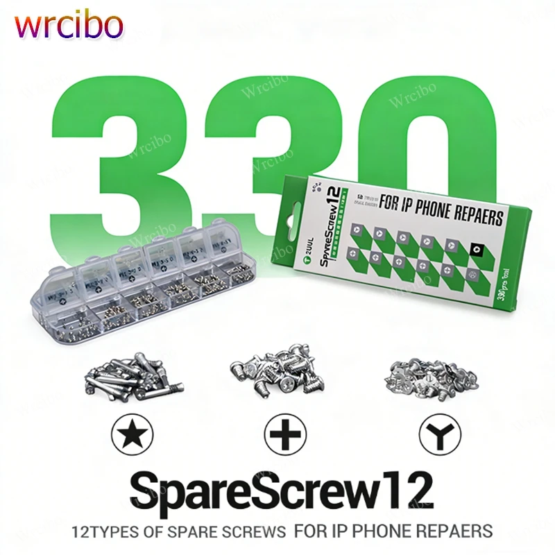 2UUL SC22 330 шт. 12 типов запасных винтов для разборки и ремонта аккумулятора, камеры, дисплея, динамика и логической платы iPhone, набор винтов для ремонта
2UUL SC22 330 шт. 12 типов запасных винтов для разборки и ремонта аккумулятора, камеры, дисплея, динамика и логической платы iPhone, набор винтов для ремонта