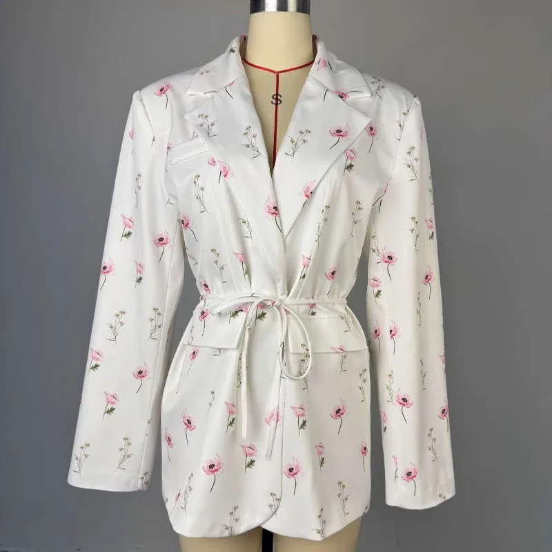 New Fashion Printed Loose Fitting Suit Collar Waist Cinching Suit Jacket Spring Autumn Commuting Vacation Casual Women's Top
New Fashion Printed Loose Fitting Suit Collar Waist Cinching Suit Jacket Spring Autumn Commuting Vacation Casual Women's Top
