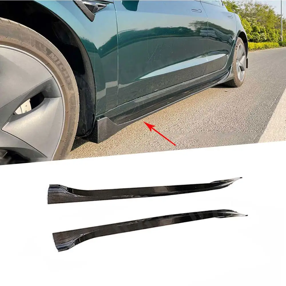 Carbon Fiber Look Car Side Skirts Apron Spoiler Body Kits for Tesla Model 3 2016-2022 ABS Gloss Black
Carbon Fiber Look Car Side Skirts Apron Spoiler Body Kits for Tesla Model 3 2016-2022 ABS Gloss Black