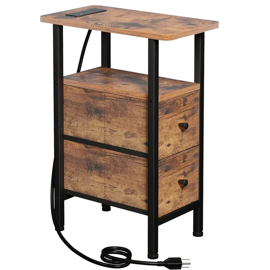 End Table Living Room with Charging Station, Skinny Side Table with Fabric Drawers, Slim Nightstand for Bedroom, Small Spaces, C
End Table Living Room with Charging Station, Skinny Side Table with Fabric Drawers, Slim Nightstand for Bedroom, Small Spaces, C