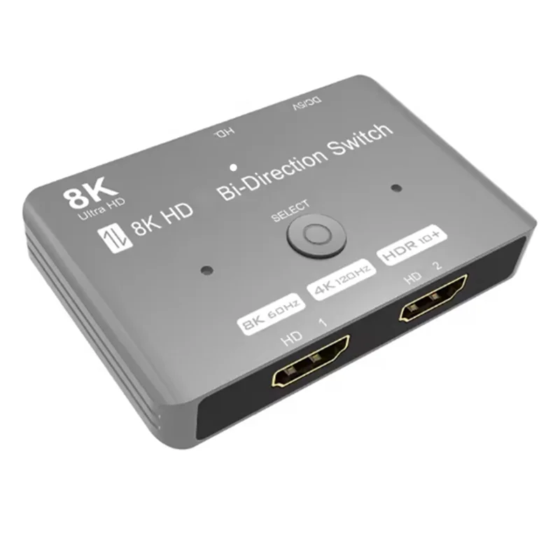 B92B-Splitter Adapter 8K Switch 1 In 2 Out 2 In 1 Out Двунаправленный 8K@ 60Hz 4K@ 120Hz 2.1 Switcher 2X1 1X2 Двусторонний преобразователь
B92B-Splitter Adapter 8K Switch 1 In 2 Out 2 In 1 Out Двунаправленный 8K@ 60Hz 4K@ 120Hz 2.1 Switcher 2X1 1X2 Двусторонний преобразователь