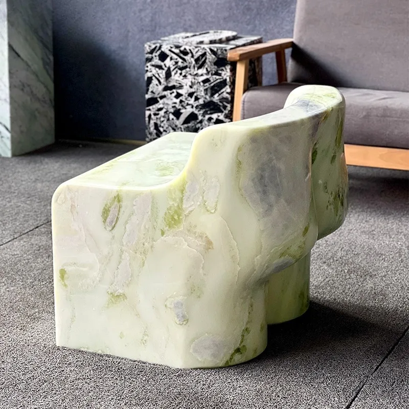 Luxury Furniture Modern Design 100% Natural Stone Light Green Marble Stool Living Room Restaurant Hotel Coffee Shop 
Luxury Furniture Modern Design 100% Natural Stone Light Green Marble Stool Living Room Restaurant Hotel Coffee Shop