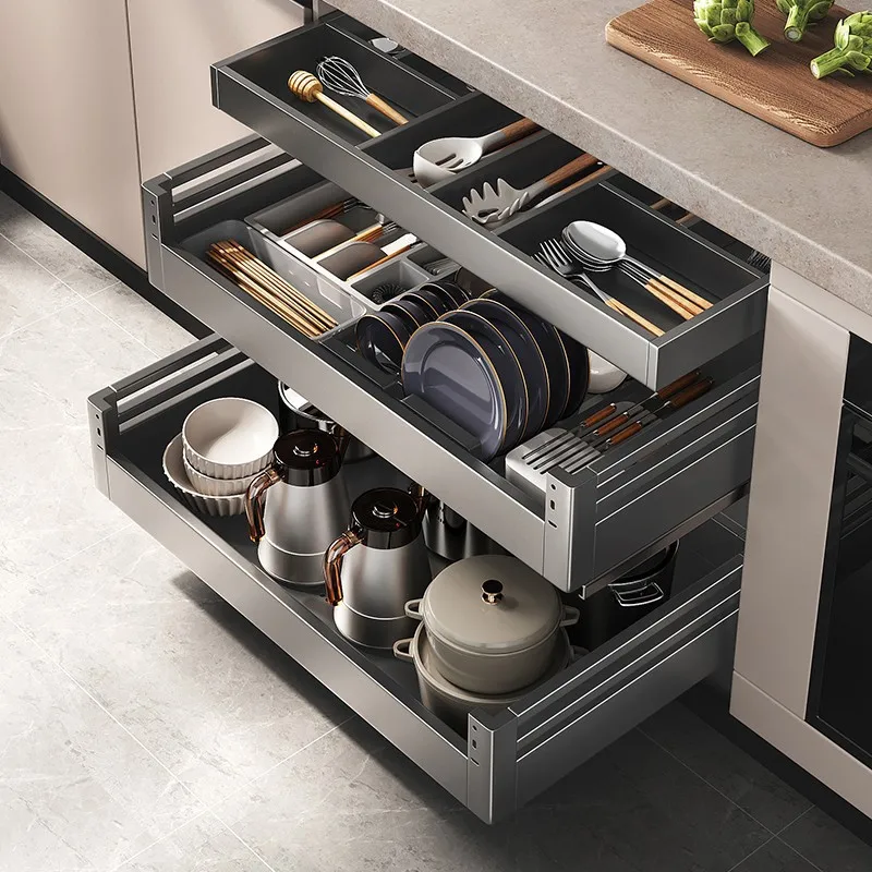 Gun gray pull basket kitchen cabinet double drawer type 304 stainless steel seasoning blue dish storage storage bowl basket
Gun gray pull basket kitchen cabinet double drawer type 304 stainless steel seasoning blue dish storage storage bowl basket