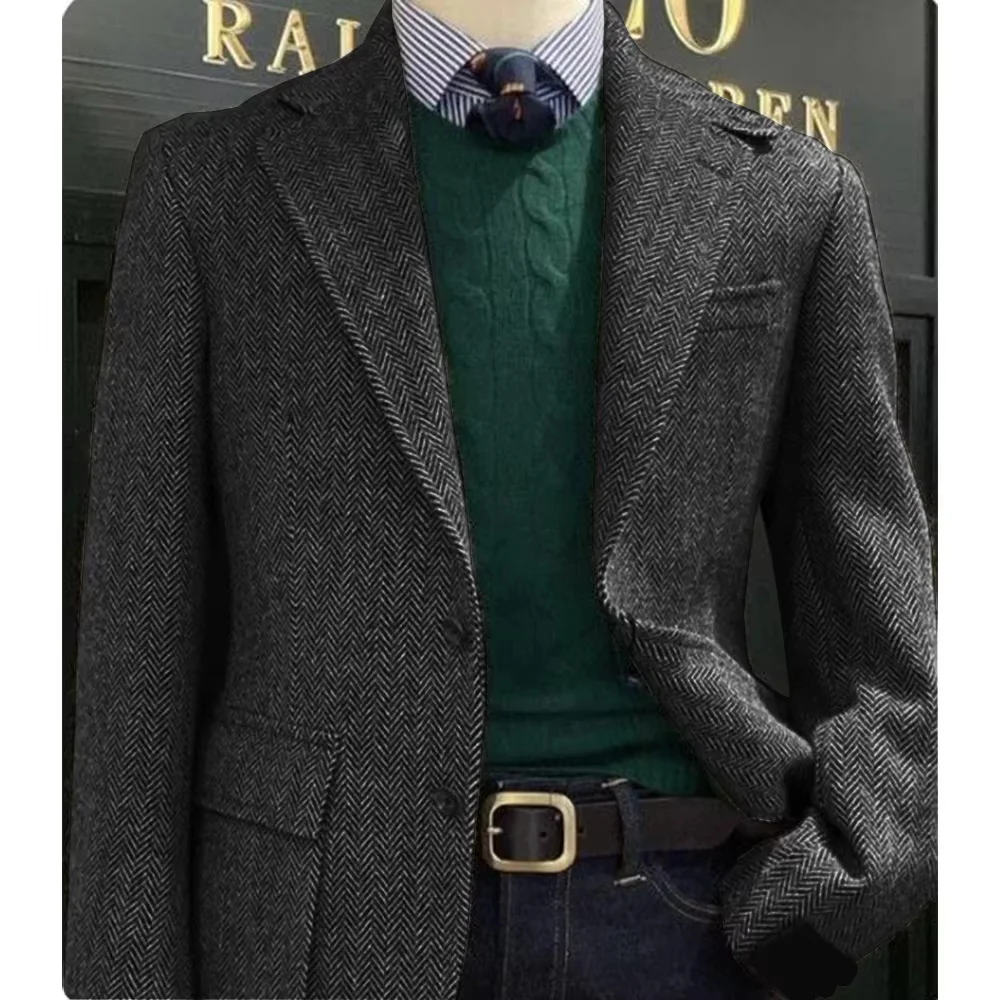 Мужской повседневный пиджак с узором «елочка», однобортный деловой пиджак, приталенный удобный элегантный мужской верхний костюм, пальто
Мужской повседневный пиджак с узором «елочка», однобортный деловой пиджак, приталенный удобный элегантный мужской верхний костюм, пальто