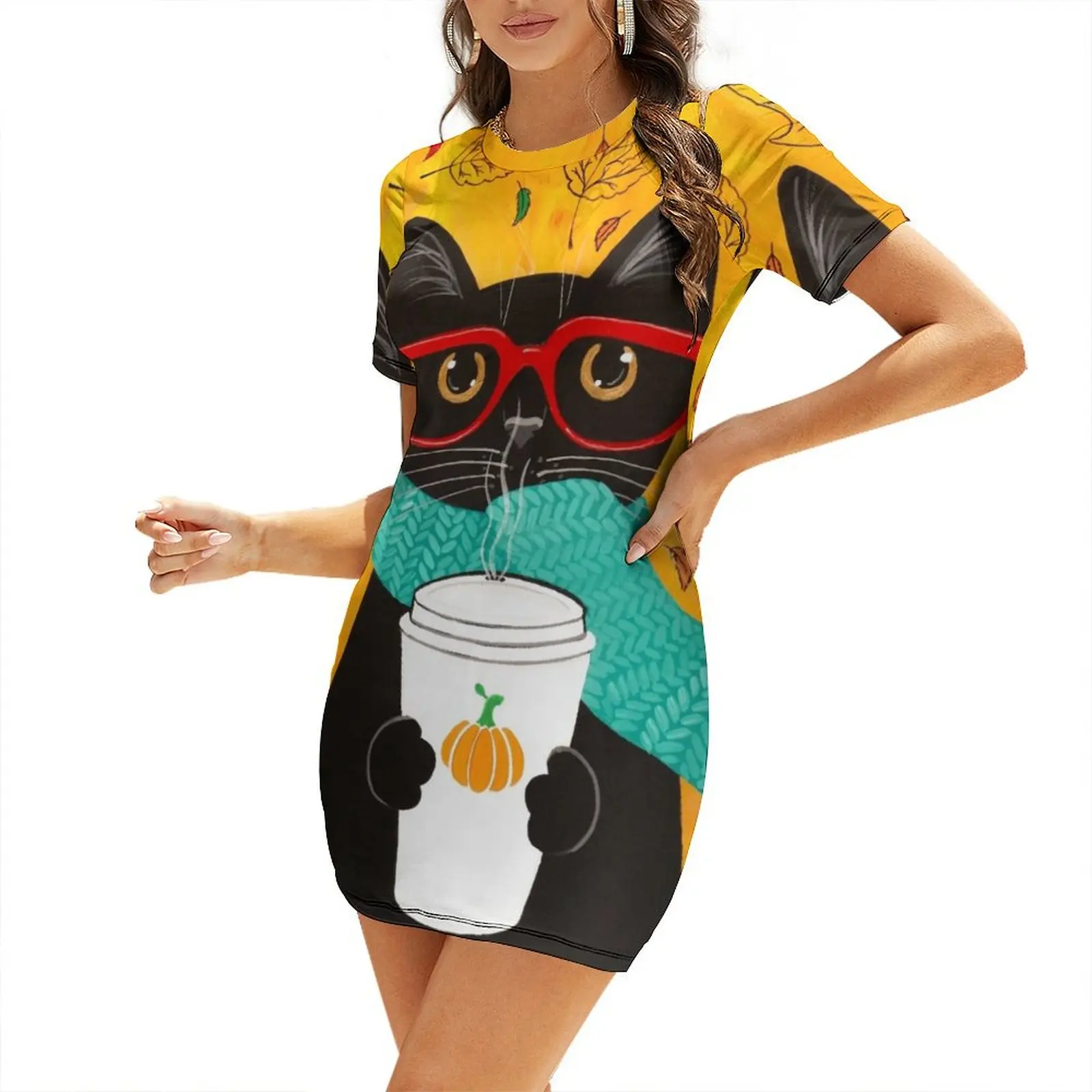 Autumn Pumpkin Coffee Cat Short Sleeved Dress summer dress womens 2025 summer woman dress 2025
Autumn Pumpkin Coffee Cat Short Sleeved Dress summer dress womens 2025 summer woman dress 2025