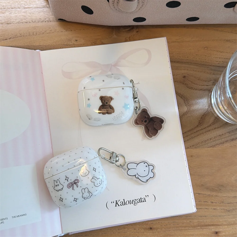 Cute Bear Bunny Bow Earphone Cases For AirPods Pro 3 2 AirPods 4 3 2 1 Soft Shockproof Cover With Keychain Girls Gift Pendant
Cute Bear Bunny Bow Earphone Cases For AirPods Pro 3 2 AirPods 4 3 2 1 Soft Shockproof Cover With Keychain Girls Gift Pendant