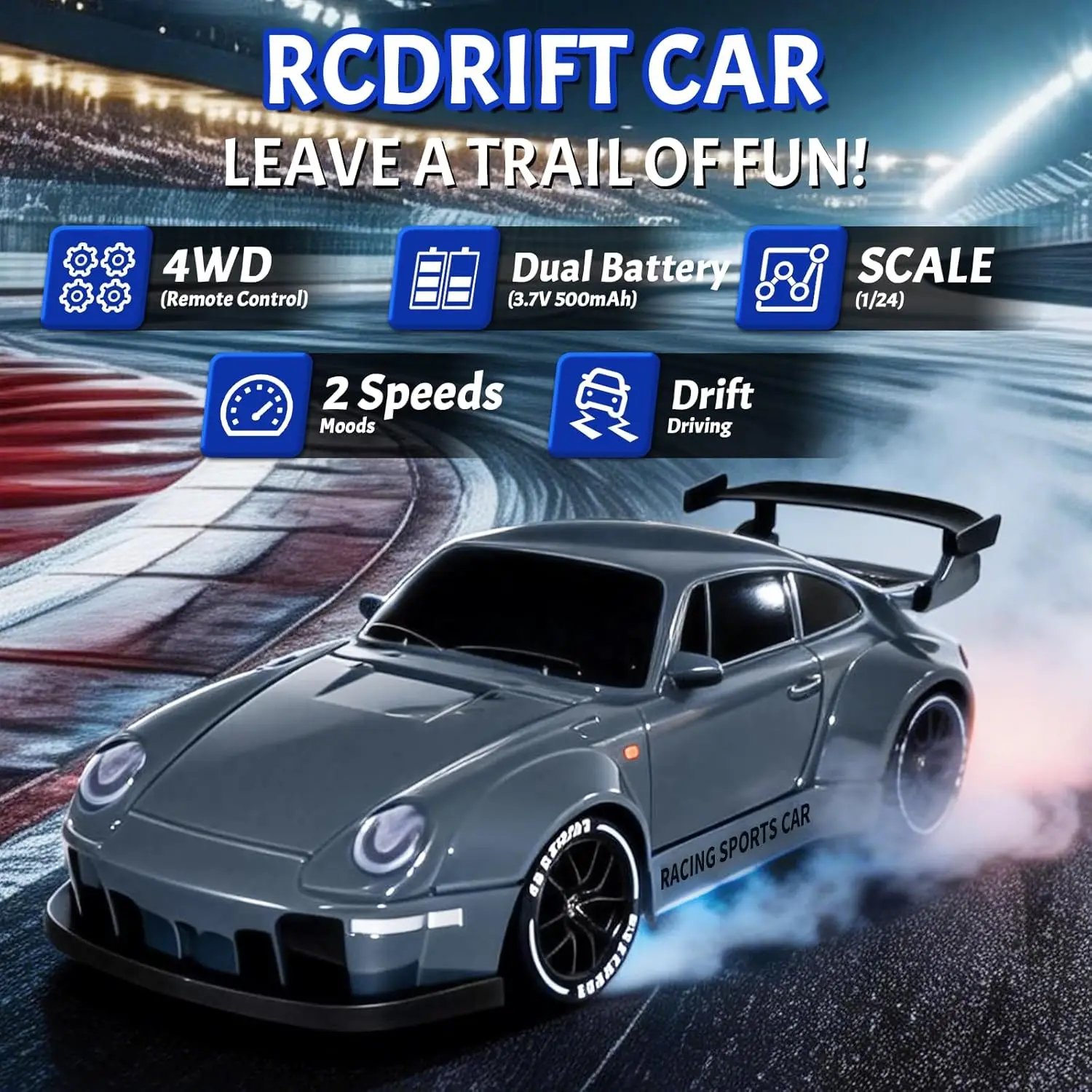 1:24 High Speed 2.4G RC Racing Drift Car 4WD Radio Remote Control Car with LED Light Vehicle Model Toy Gifts for Boy Girl Kids
1:24 High Speed 2.4G RC Racing Drift Car 4WD Radio Remote Control Car with LED Light Vehicle Model Toy Gifts for Boy Girl Kids