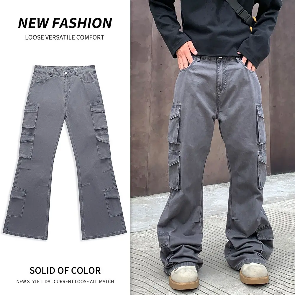 2025 Autumn Men's Retro Grey Loose Flare Jeans American Casual Street Baggy Goth Pants Man Cago Jeans Y2K Denim Pants
2025 Autumn Men's Retro Grey Loose Flare Jeans American Casual Street Baggy Goth Pants Man Cago Jeans Y2K Denim Pants