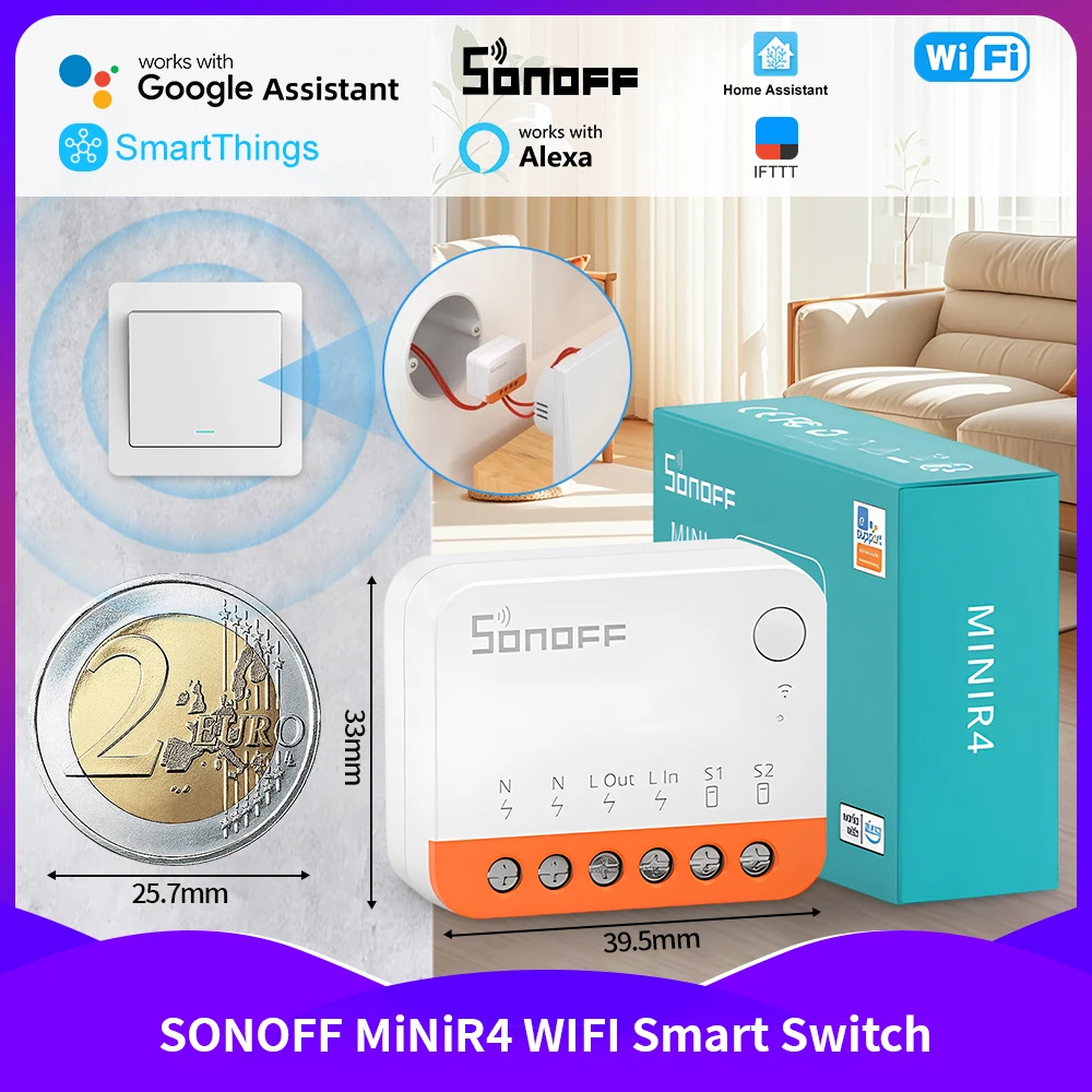 SONOFF Mini R4/Zbmini R2 Умный переключатель Zigbee/Wi-Fi Двустороннее управление Умный дом Работа с Alexa Google Home Яндекс Алиса Smartthi
SONOFF Mini R4/Zbmini R2 Умный переключатель Zigbee/Wi-Fi Двустороннее управление Умный дом Работа с Alexa Google Home Яндекс Алиса Smartthi