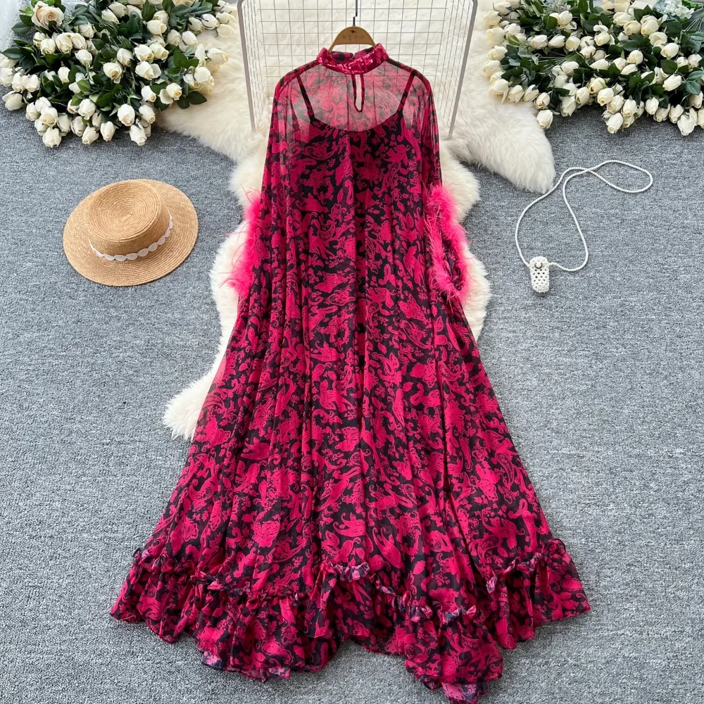 Chic Elegant Spliced print sweet Beach Vacation Party Women Summer fairycore dress Two Piece Set
Chic Elegant Spliced print sweet Beach Vacation Party Women Summer fairycore dress Two Piece Set