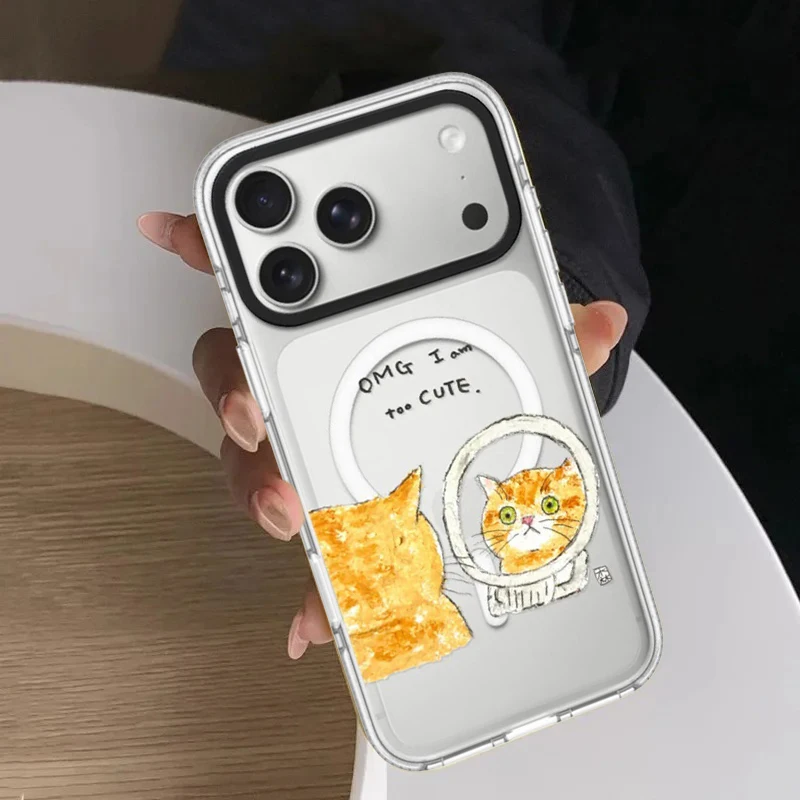 Looking Cat in The Mirror White Border Magnetic Impact Phone Cover for IPhone 12 13 14 15 16 17 Pro Max Case for IPhone 17 Air
Looking Cat in The Mirror White Border Magnetic Impact Phone Cover for IPhone 12 13 14 15 16 17 Pro Max Case for IPhone 17 Air