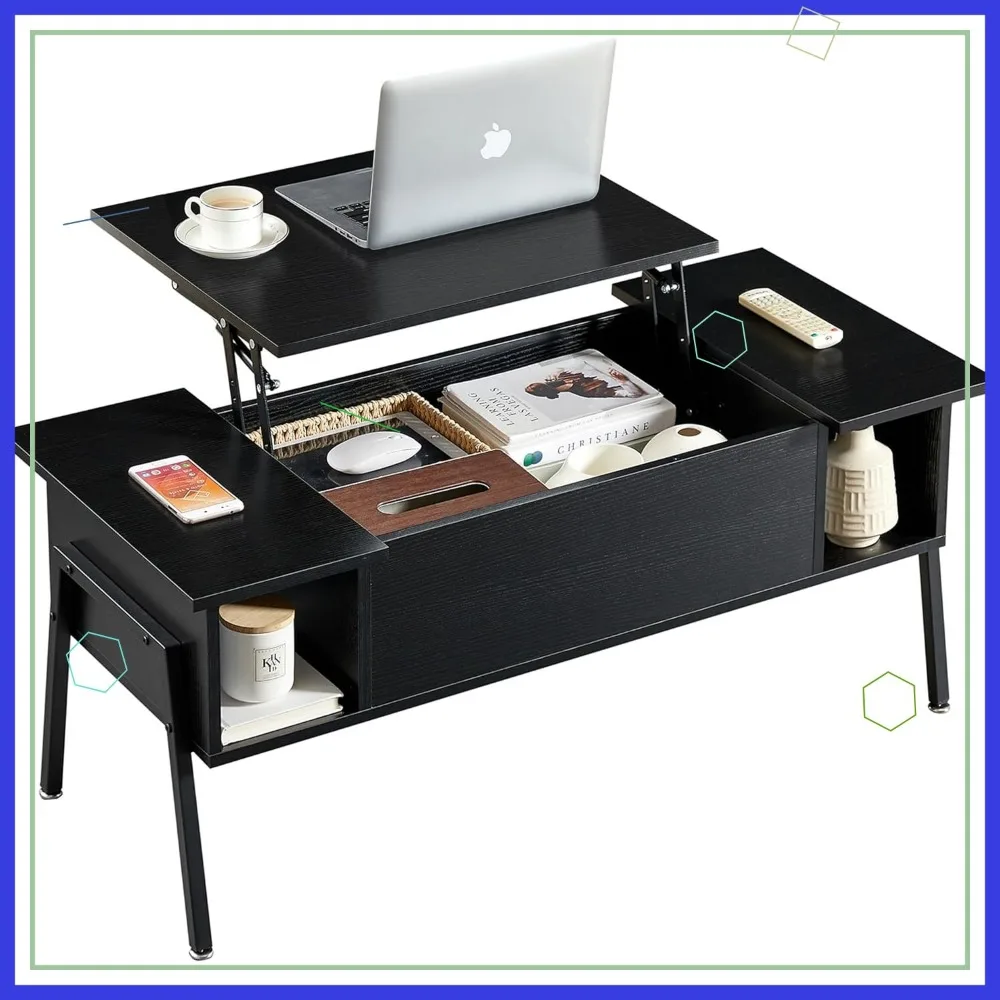 Журнальный столик с подъемным верхом и скрытым хранилищем и регулируемой высотой для гостиной или офиса, черная отделка
Журнальный столик с подъемным верхом и скрытым хранилищем и регулируемой высотой для гостиной или офиса, черная отделка