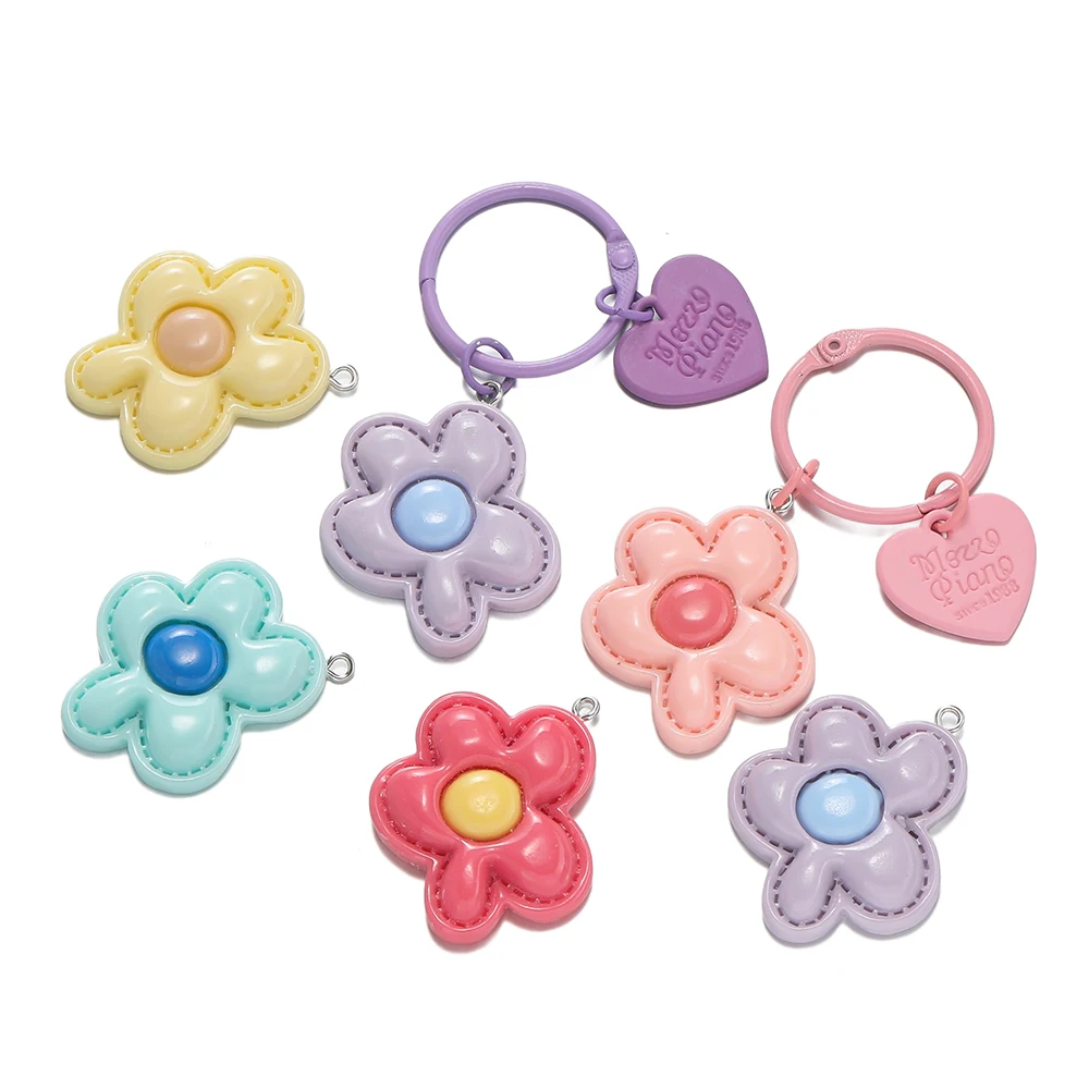 5Pcs/Pack Candy Color Flower Pendant Keychain Resin Cartoon Charm for DIY Beaded Key chain Necklace Jewelry Making Accessories
5Pcs/Pack Candy Color Flower Pendant Keychain Resin Cartoon Charm for DIY Beaded Key chain Necklace Jewelry Making Accessories