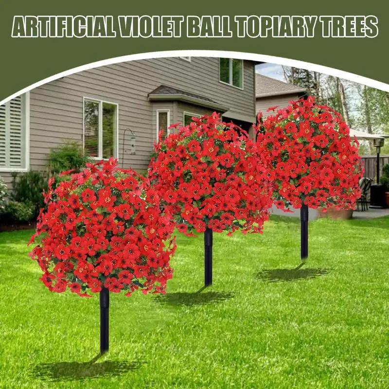 Outdoor Artificial Shrubs Colorful Artificial Topiary Flower Reusable Home Decoration Colorful Fake Shrubs For Landscaping 
Outdoor Artificial Shrubs Colorful Artificial Topiary Flower Reusable Home Decoration Colorful Fake Shrubs For Landscaping