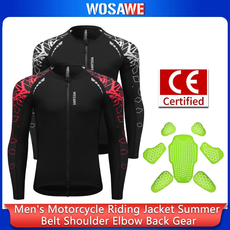WOSAWE Men Motorcycle Riding Jacket Summer Motocross Motorbike Racing Outdoor Sports Jacket with Shoulder Elbow Back Gear
WOSAWE Men Motorcycle Riding Jacket Summer Motocross Motorbike Racing Outdoor Sports Jacket with Shoulder Elbow Back Gear