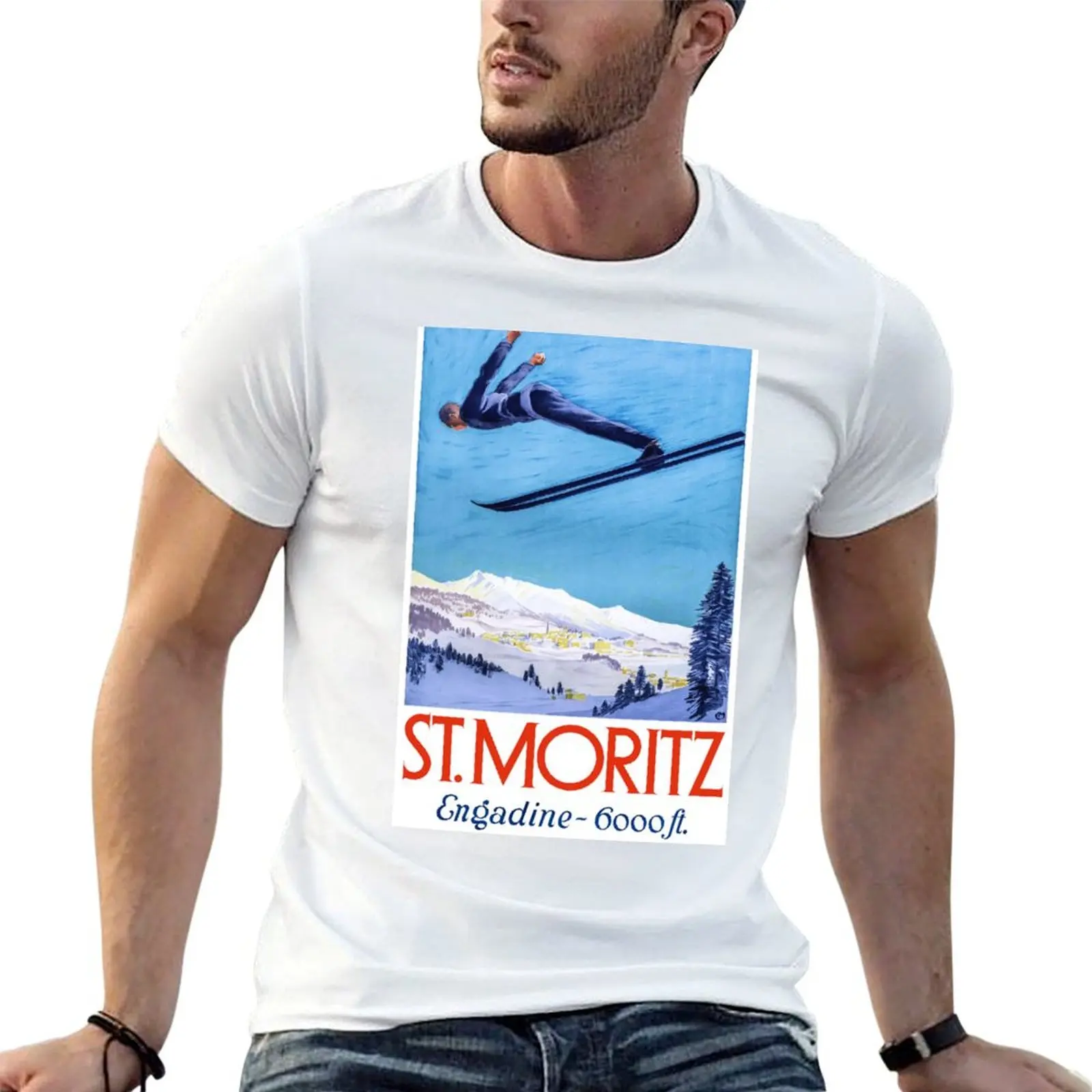 1928 St. Moritz Ski Jumper Switzerland Travel Poster T-Shirt t shirt man casual t shirt custom print man tshirt T-shirt
1928 St. Moritz Ski Jumper Switzerland Travel Poster T-Shirt t shirt man casual t shirt custom print man tshirt T-shirt