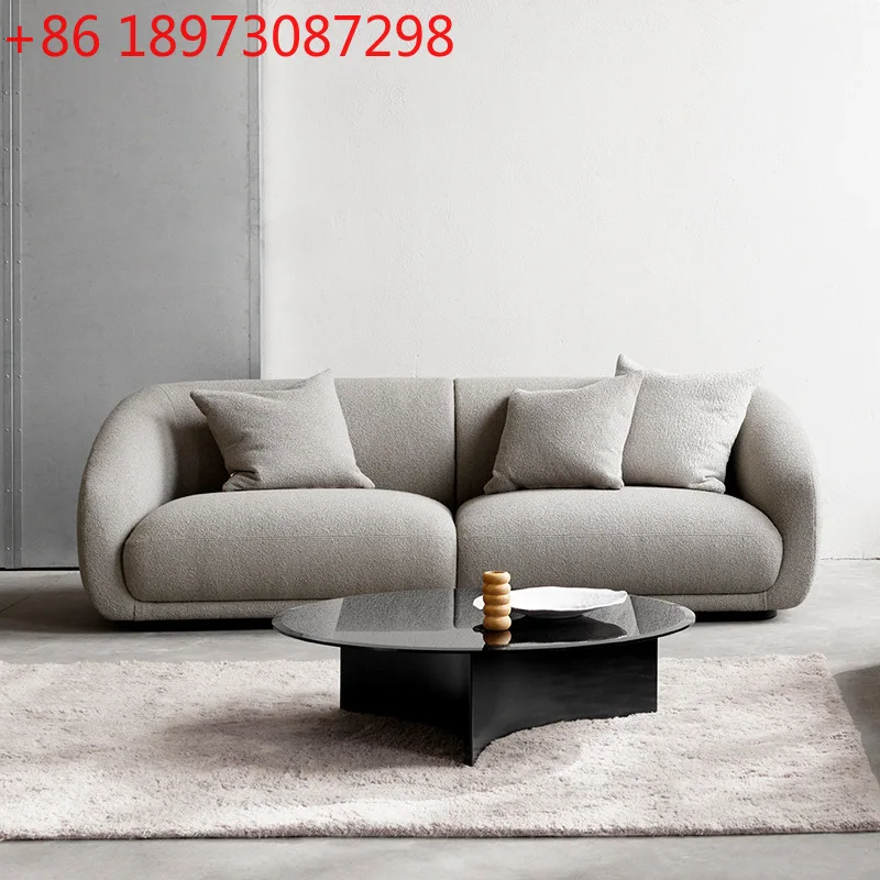 Nordic wabi style living room fabric sofa Italian lamb wool cream curved sofa
Nordic wabi style living room fabric sofa Italian lamb wool cream curved sofa