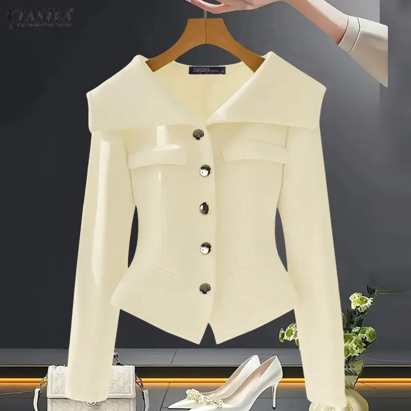 ZANZEA Elegant Chic Women's Large Lapel Shirts Fashion Fitted Waist Long Sleeve Tops Solid Color Spring Summer Woman Clothes 3XL
ZANZEA Elegant Chic Women's Large Lapel Shirts Fashion Fitted Waist Long Sleeve Tops Solid Color Spring Summer Woman Clothes 3XL