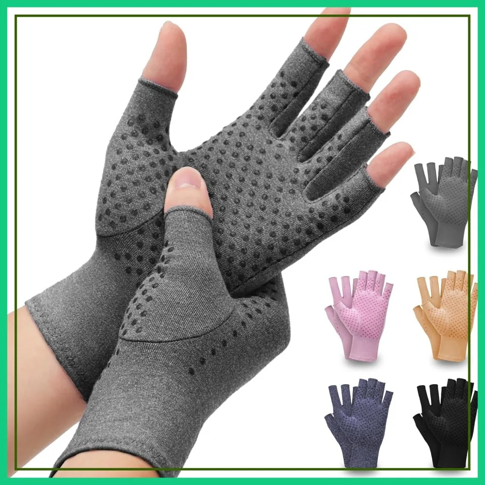 2 Pairs Arthritis Compression Gloves for Carpal Tunnel, Rheumatoid Arthritis, RSI, Fingerless, Anti-Slip, Breathable, Men & Women, Typing, Daily Use (M, Gray)
2 Pairs Arthritis Compression Gloves for Carpal Tunnel, Rheumatoid Arthritis, RSI, Fingerless, Anti-Slip, Breathable, Men & Women, Typing, Daily Use (M, Gray)