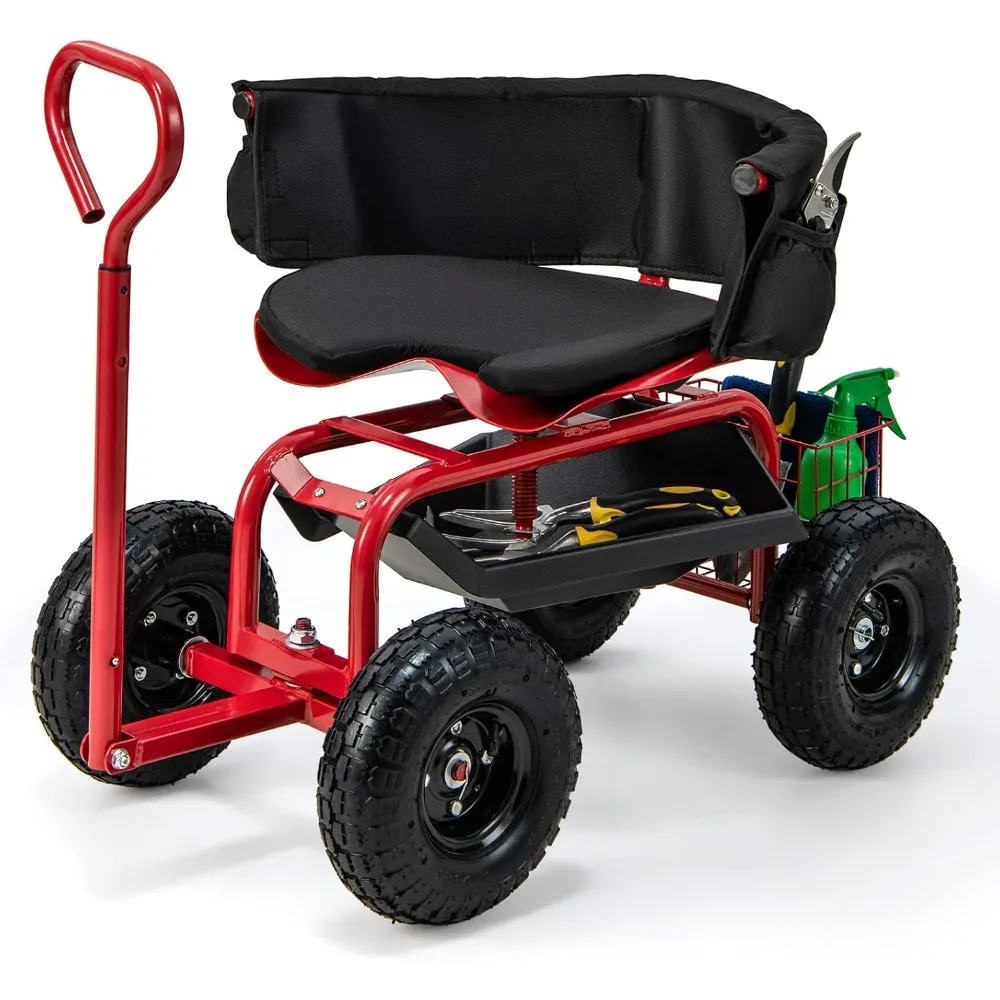 Rolling Garden Cart, 360 Swivel Workseat with 4 Wheels, Removal Cushion & Tool Tray, Storage Basket, Gardening Wagon Scooter wi
Rolling Garden Cart, 360 Swivel Workseat with 4 Wheels, Removal Cushion & Tool Tray, Storage Basket, Gardening Wagon Scooter wi