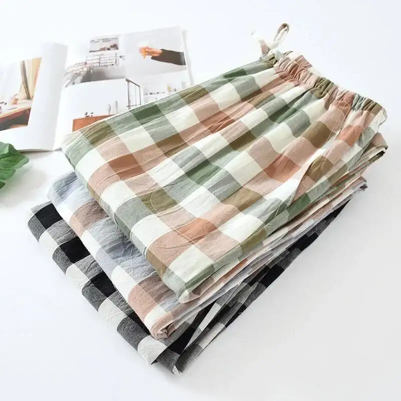 Four Seasons тонкий тканый хлопок с боковыми карманами для одежды для сна, домашние брюки, повседневные пижамы, женские длинные брюки 
Four Seasons тонкий тканый хлопок с боковыми карманами для одежды для сна, домашние брюки, повседневные пижамы, женские длинные брюки