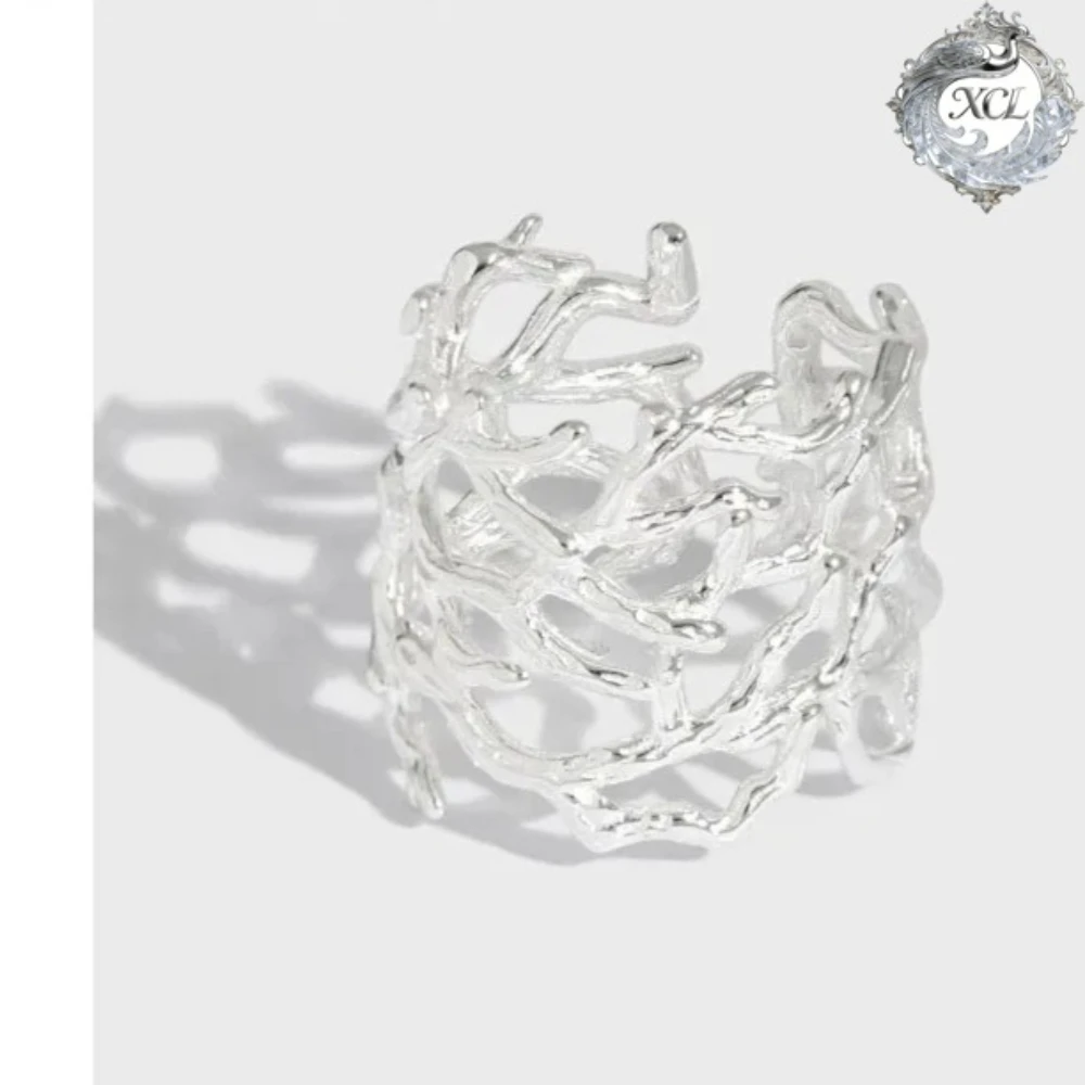 XCL S925 Sterling Silver Open Ring Small design simple and versatile wide-faced branch texture Opening Index Finger
XCL S925 Sterling Silver Open Ring Small design simple and versatile wide-faced branch texture Opening Index Finger