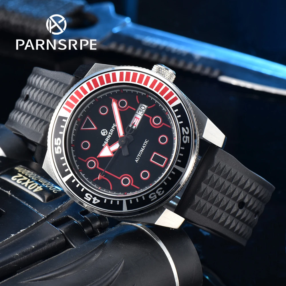 PARNSRPE Men's automatic mechanical watch 42.5mm Samurai NH36A calibre sapphire crystal rubber strap pin buckle stainless steel
PARNSRPE Men's automatic mechanical watch 42.5mm Samurai NH36A calibre sapphire crystal rubber strap pin buckle stainless steel