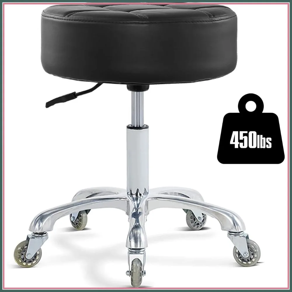 Adjustable Height Rolling Stool with Wheels, Heavy Duty Swivel Desk Chair for Massage, Tattoo, Spa - Super Thick Cushion, Black
Adjustable Height Rolling Stool with Wheels, Heavy Duty Swivel Desk Chair for Massage, Tattoo, Spa - Super Thick Cushion, Black