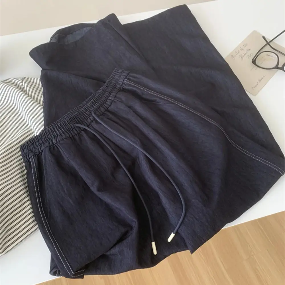 Casual Dark Blue Icesilk Denim Pants Women's 2025 New Summer Thin Wide Leg Elastic Waist Lace Up Pants Versatile Female Clothing
Casual Dark Blue Icesilk Denim Pants Women's 2025 New Summer Thin Wide Leg Elastic Waist Lace Up Pants Versatile Female Clothing