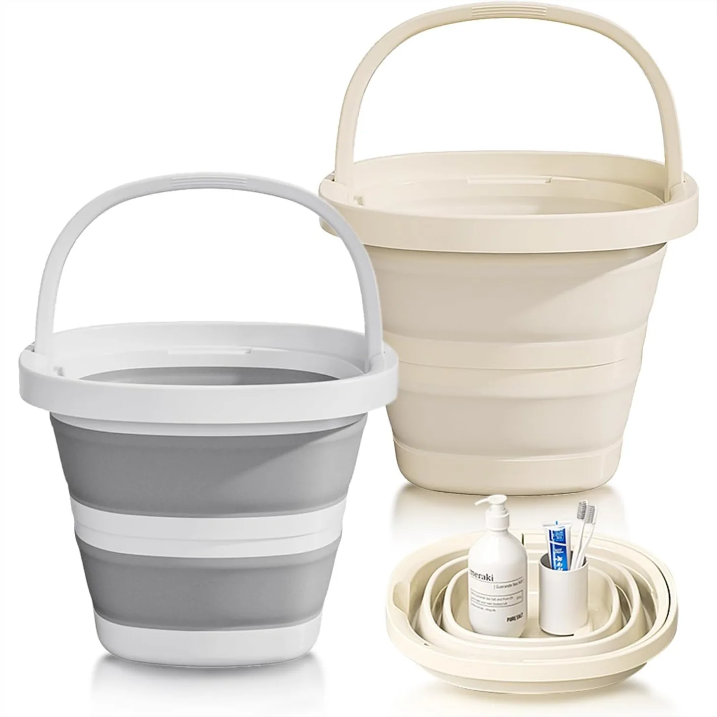 Collapsible Buckets 2-Pack 10L with Handles - Space-Saving for RV Camping Car Wash Fishing Cleaning
Collapsible Buckets 2-Pack 10L with Handles - Space-Saving for RV Camping Car Wash Fishing Cleaning