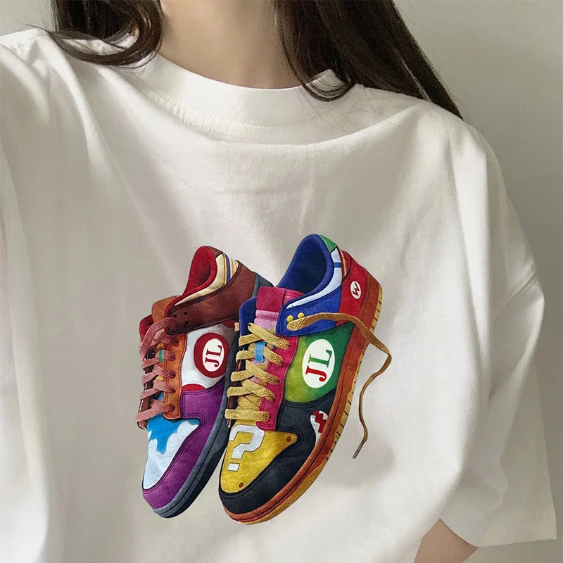Summer Trendy Brand Design Board Shoes Printed Cotton Short Sleeve T-shirt for Men and Women Loose and Versatile Trendy Top
Summer Trendy Brand Design Board Shoes Printed Cotton Short Sleeve T-shirt for Men and Women Loose and Versatile Trendy Top