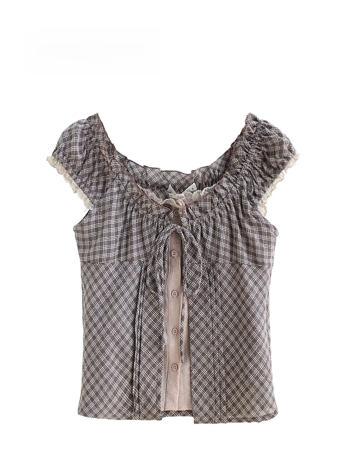 Summer New Pure Desire Sweet And Spicy Short Fake Two-Piece Diamond Grid Lace Trim Rope Vest Women's Top Wild Forest
Summer New Pure Desire Sweet And Spicy Short Fake Two-Piece Diamond Grid Lace Trim Rope Vest Women's Top Wild Forest