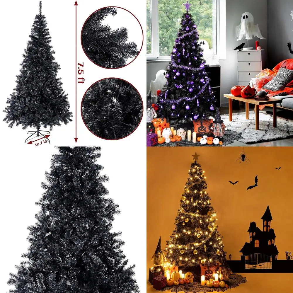 7.5ft Premium Black Artificial Christmas Tree with 1400 Tips and Easy Assembly Stand
7.5ft Premium Black Artificial Christmas Tree with 1400 Tips and Easy Assembly Stand