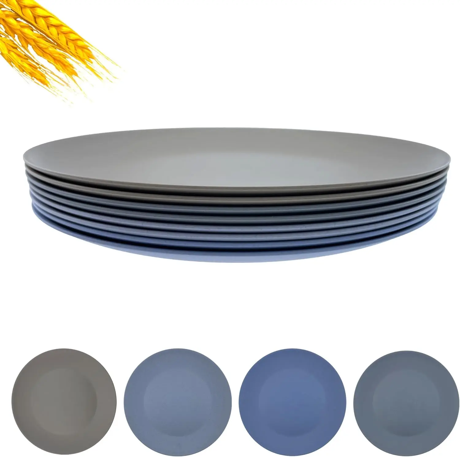 10 Inch Wheat Straw Dinner Plates Set of 8, Unbreakable & Lightweight, Microwave and Dishwasher Safe Reusable Salad Plates for
10 Inch Wheat Straw Dinner Plates Set of 8, Unbreakable & Lightweight, Microwave and Dishwasher Safe Reusable Salad Plates for