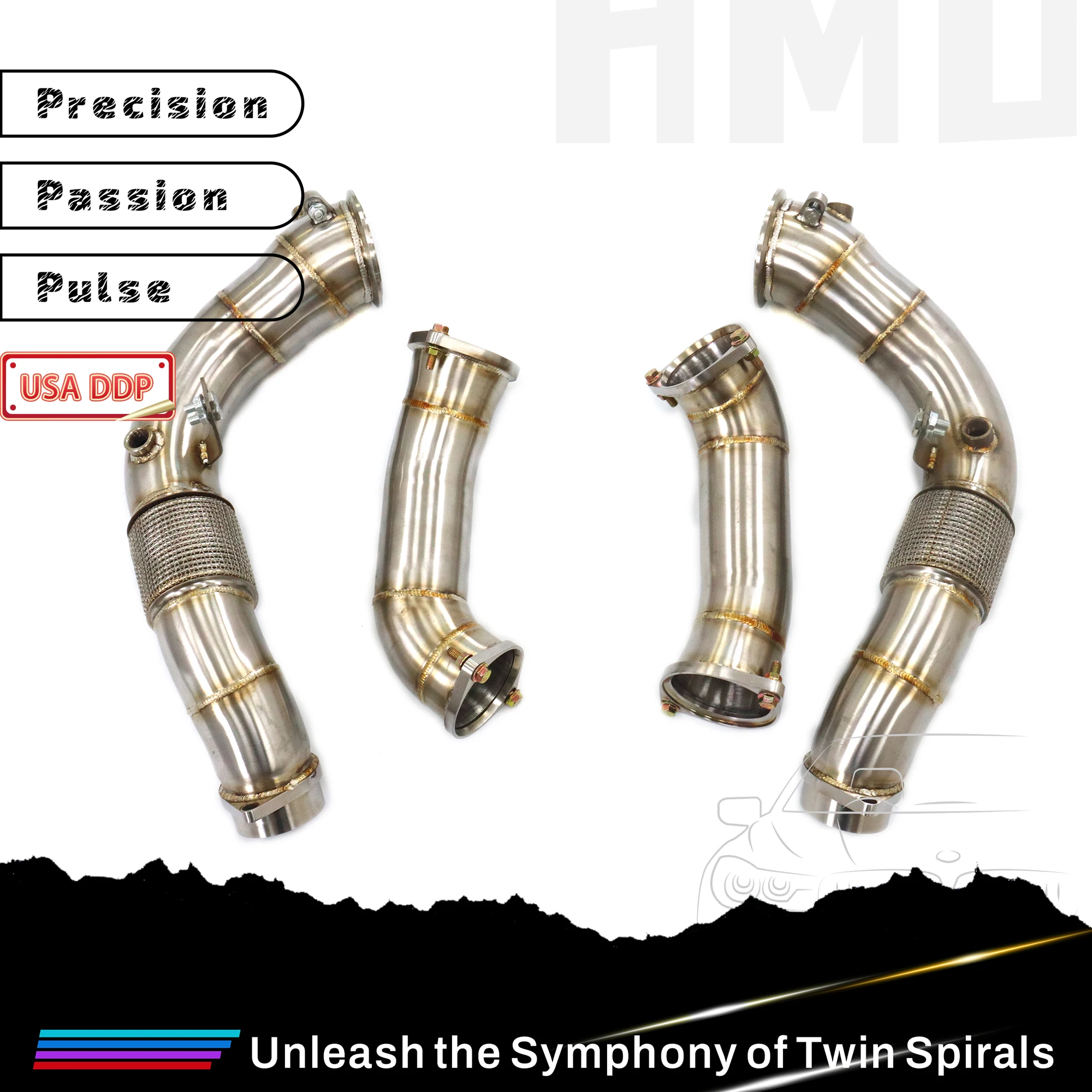 HMD Customization Catalysis Downpipe for BMW M5 F90 LCI SS304 Exhaust Scavenging Without Thermal Insulation Easy Install
HMD Customization Catalysis Downpipe for BMW M5 F90 LCI SS304 Exhaust Scavenging Without Thermal Insulation Easy Install