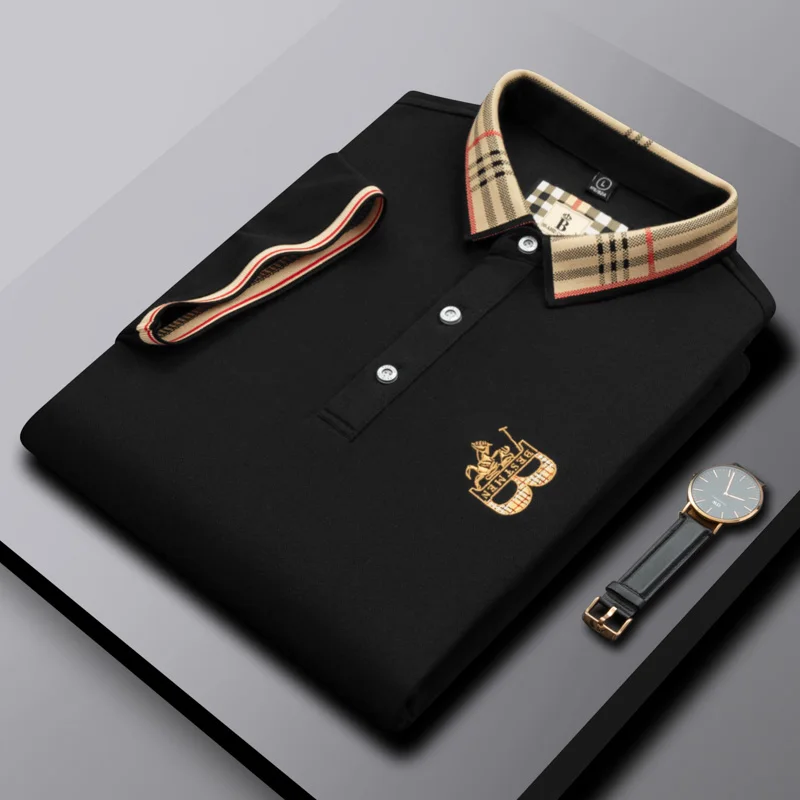 High end brand men's polo shirt short sleeve summer new fashion letter embroidery lapel business casual breathable men's clothin
High end brand men's polo shirt short sleeve summer new fashion letter embroidery lapel business casual breathable men's clothin