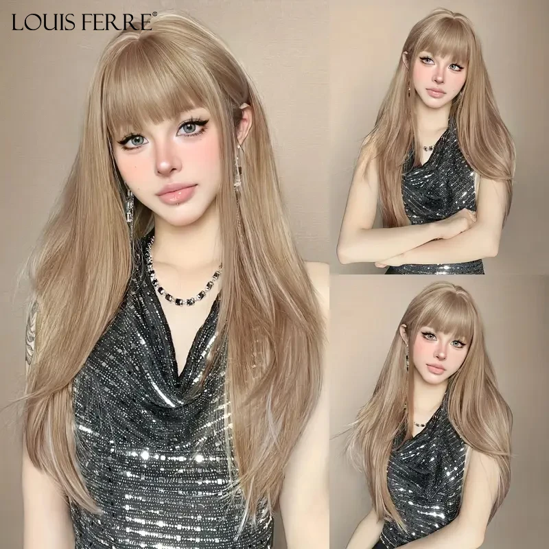 Long Straight Silky Fake Hair With Bangs For Women Natural Brown Synthetic Wigs Heat Resistant Fiber Daily Party Cosplay Wigs
Long Straight Silky Fake Hair With Bangs For Women Natural Brown Synthetic Wigs Heat Resistant Fiber Daily Party Cosplay Wigs