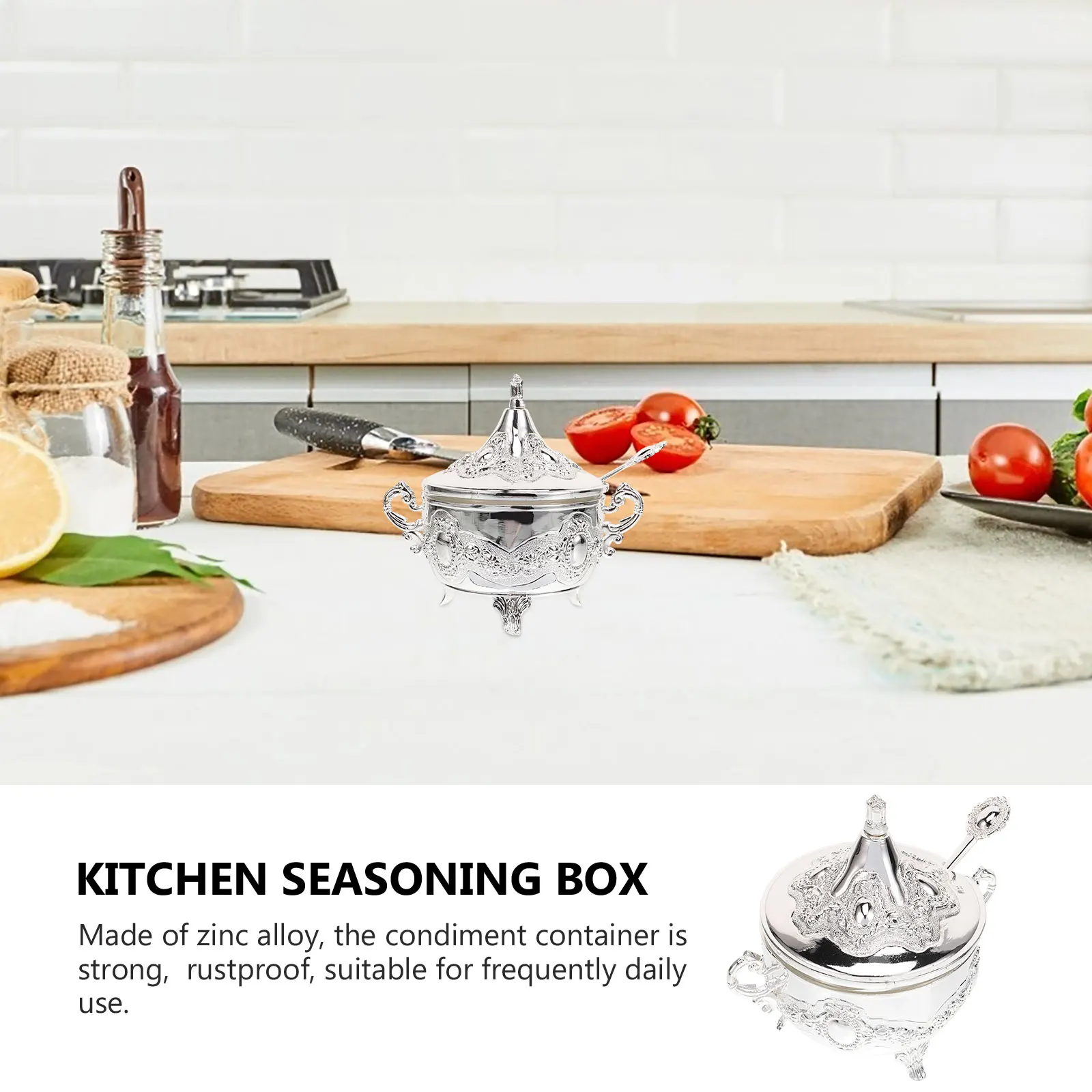 Metal Seasoning Containers Salt Sugar Jars Kitchen Storage Box Zinc Alloy Glass Lid Spoon Elegant Rustproof Strong Homes Hotels
Metal Seasoning Containers Salt Sugar Jars Kitchen Storage Box Zinc Alloy Glass Lid Spoon Elegant Rustproof Strong Homes Hotels