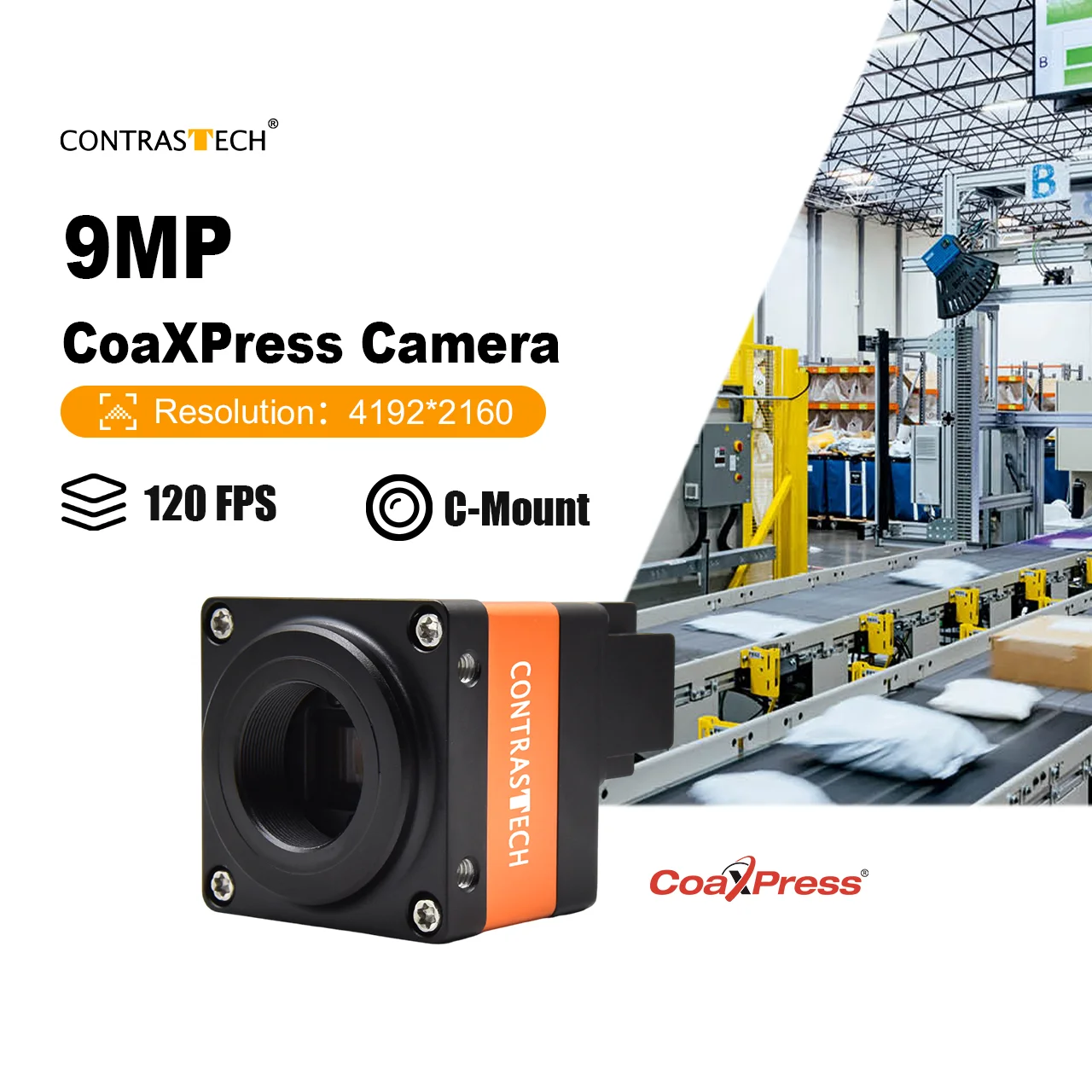 CXP-6 9MP 120fps GMAX2509 2/3" C-Mount CoaXPress Global Shutter Machine Vision Camera for High Precise Imaging
CXP-6 9MP 120fps GMAX2509 2/3" C-Mount CoaXPress Global Shutter Machine Vision Camera for High Precise Imaging